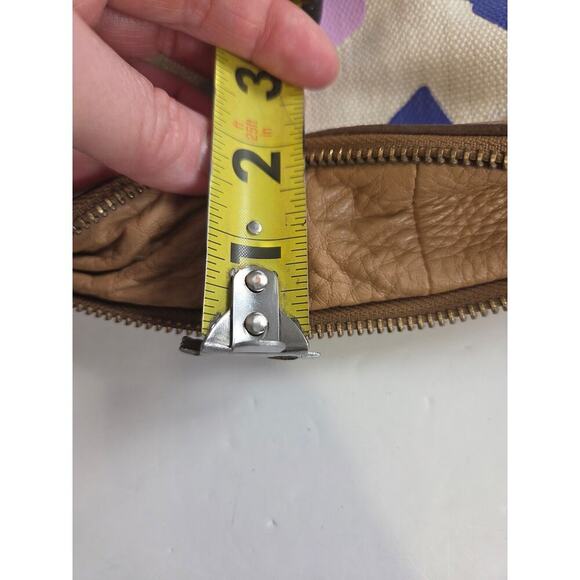 Fossil Preston Flapover Multicolor Floral Canvas Leather Trim Crossbody Handbag - Picture 4 of 7